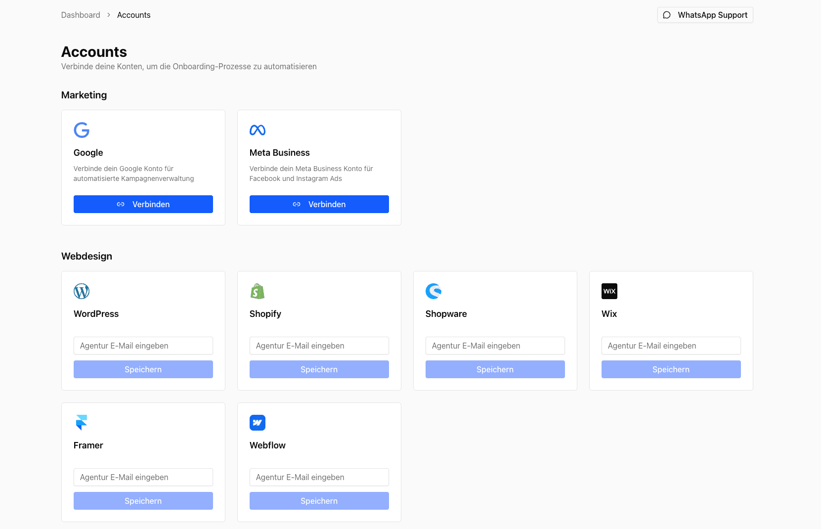 Verbinde deine Accounts und Services